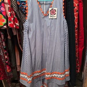 Lesley Evers Delaney Dress size M  blue/white